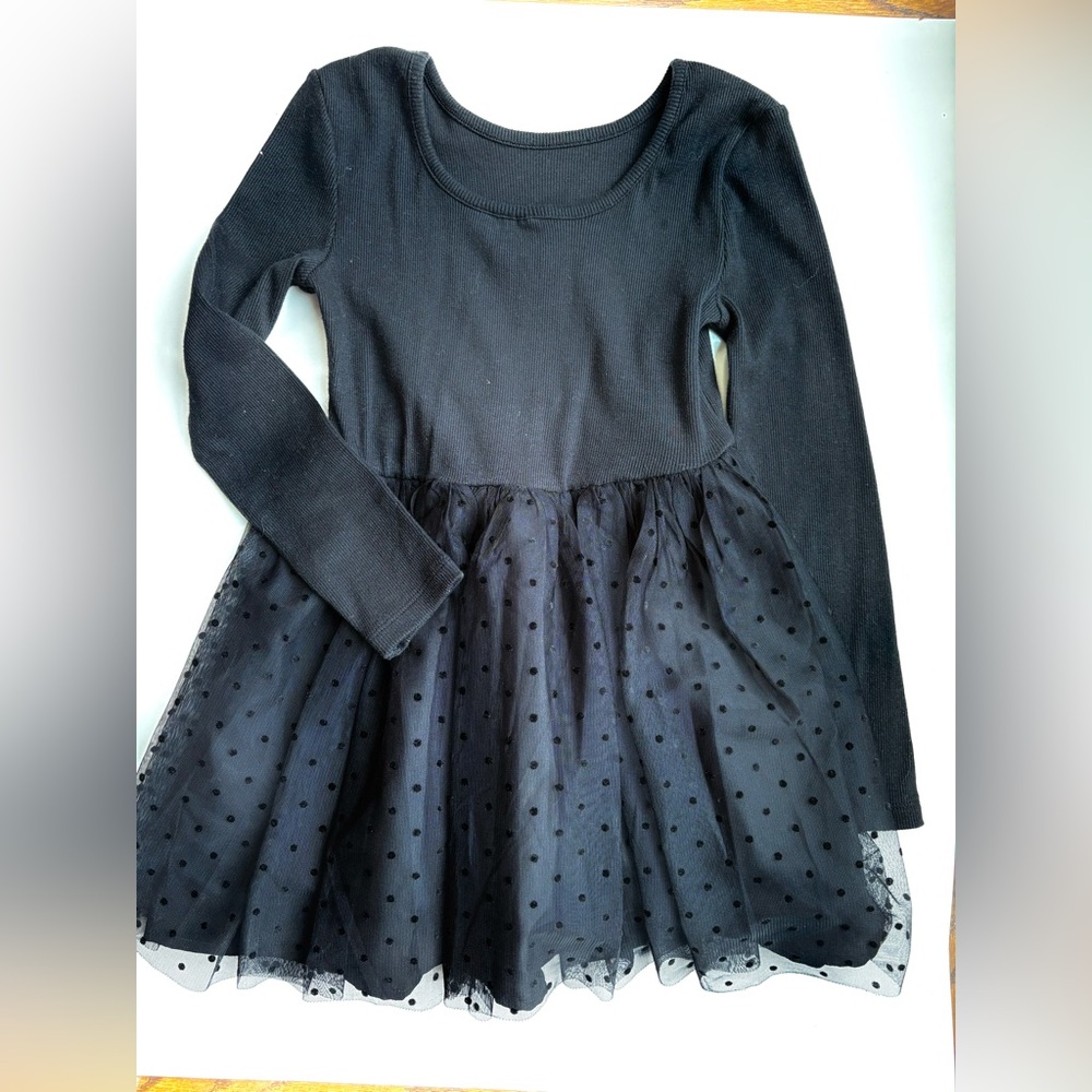 GAP Black Long Sleeve Fit and Flare Dress